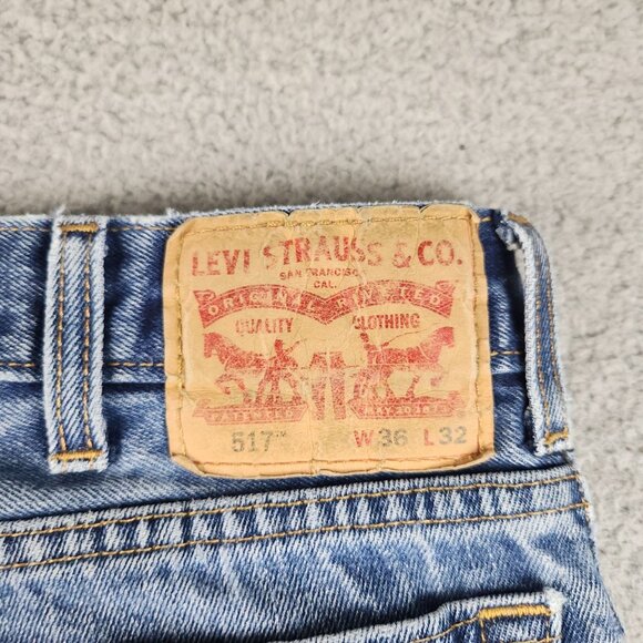 Levis Jeans Mens 36x32 Blue 517 Distress Faded Cowboy Western Ranch Hand Rodeo a - Picture 9 of 15
